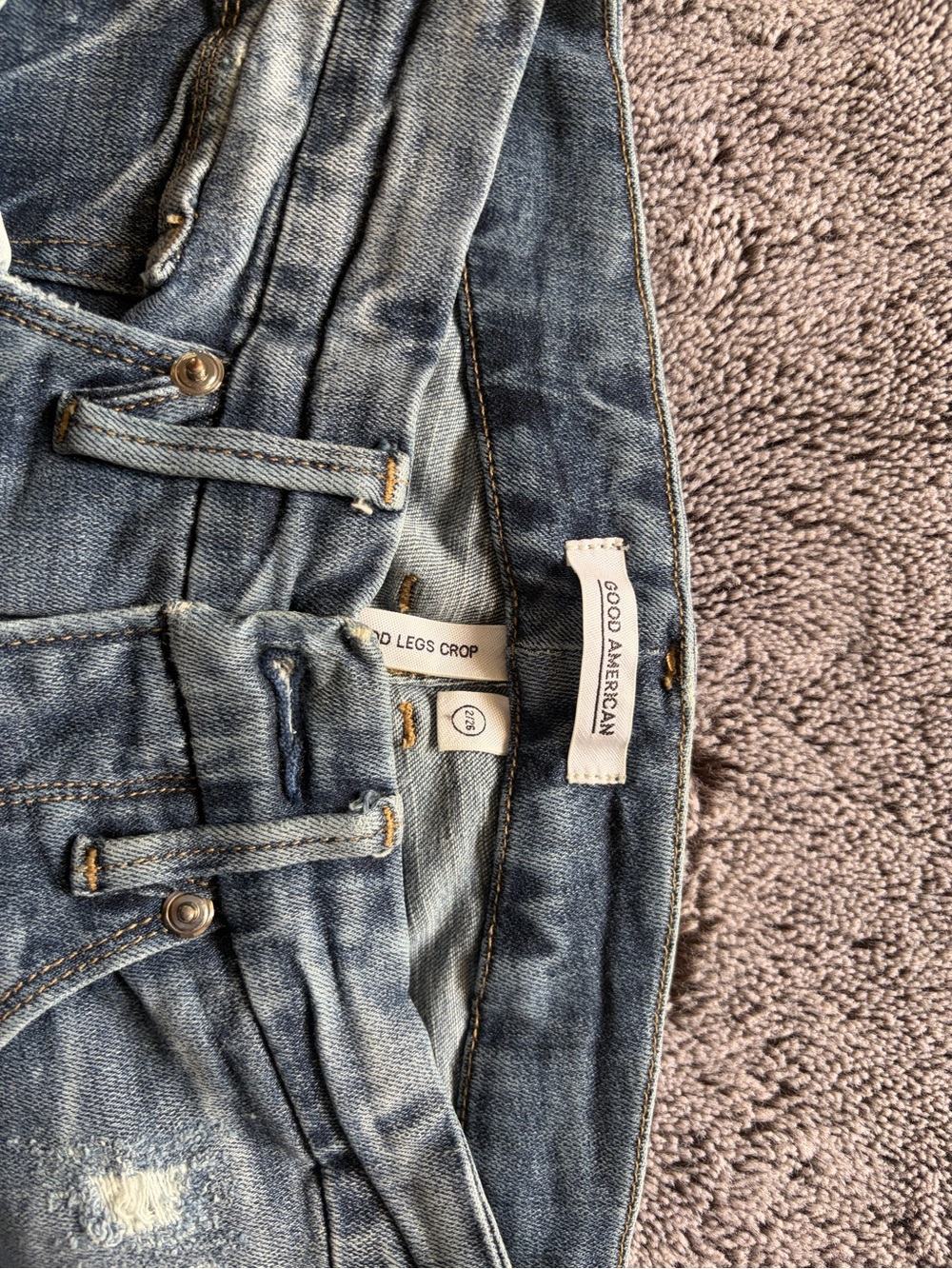 Good American Women's Light Blue Cropped Jeans